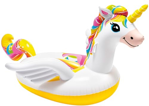 Intex 57561NP - Aufblasbares Reittier Einhorn, Vinyl, Mehrfarbig, 2.26 m x 1.73 m