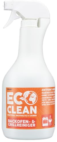 Eco Clean Backofen- & Grillreiniger 1 Liter – Schaumreiniger für starke Verschmutzungen auf Gasgrill, Grillrost, Backofen – Aktivschaum Ofenreiniger gegen Fett, Eingebranntes und Rauchharz