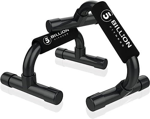 5BILLION 2er-Set Liegestützgriffe Push Up Bars Stand - Home Gym Übung Trainieren Ausbildung - Gut für Deine Muskel-Ups & Klimmzüge - Schaumgriff (Schwarz)