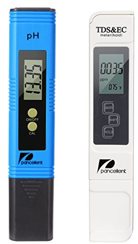 Pancellent PH Messgerät, PH TDS EC und Temperatur 4 in 1 Set, Wasserqualität Tester(ATC) für Trinkwasser/Schwimmbad/Aquarium/Pools, Leitwertmessgerät mit hoher Genauigkeit und LCD Display (Blau)