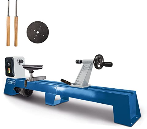 Scheppach DM1100T Drechselbank Drechselmaschine Drehbank | 4 Geschwindigkeiten | 400W | Werkstücke bis 1000mm Länge/Ø 350mm | M18-Gewinde inkl. 4-Zack-Körnerspitze, Planscheibe & Zwei Drechseleisen