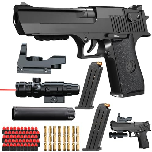 Bybykoi Spielzeug Pistole Kinder Pistole 1:1 Spielzeugpistole Wüstenadler M1911 for Kinder,Schaumstoff-Blaster Toy Gun