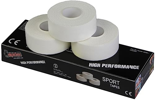 ALPIDEX 3 Rollen Fingertape Sport Tape Set 2,5 cm x 10 m Tapeverband Unelastisch Weiß Gelenk Sporttape