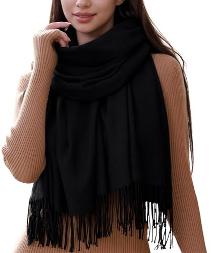 RIIQIICHY Schal Damen Winter Schals Tücher Winterschal Kuschelig Xxl Damenschal Pashmina Herbst Frauen Schal mit Fransen