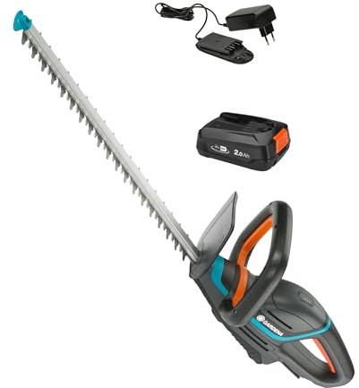Gardena Akku-Heckenschere ComfortCut 50/18V P4A Ready-to-Use Set: Ergonomisch, Messergeometrie, Leichtgewicht, Akkustand, Kabellos (14730-20)