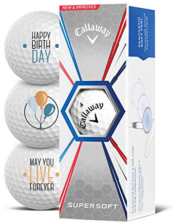 Callaway Golfbälle 3er Pack Motiv Happy Birthday Golf Geschenke für Golfer Geschenkidee