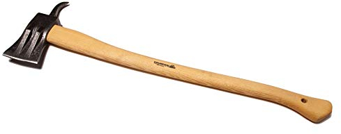 Unbekannt Krumpholz Sappie-Doppelkeilspaltaxt, mit gefirnistem Eschenstiel (80 cm)