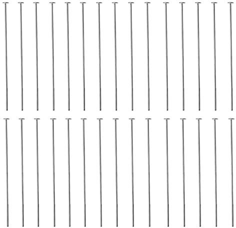 DIY925 40 Stück Kopfstifte Prismenstifte 925 Sterling Silber 50mm x Ø 0,5mm Kopf 1,8mm für Kettelstifte Ohrhänger Schmuckherstellung DIY