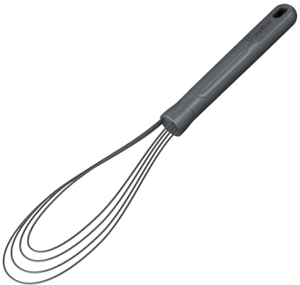 Zyliss E980241 Flach Schneebesen Silikon, 30cm, Silikon/Weizenstroh, Grau, Hitzebeständig, Ballonschneebesen, Kochutensilien, Spülmaschinenfest, Küchenhelfer, 5 Jahre Garantie
