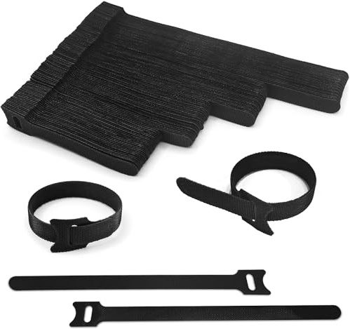Klettband 100pcs wiederverwendbare Klettkabelbinder in 4 verschiedenen Längen 200mm/150mm/120mm/100mm Klett Kabelbinder Klettbinder Klettverschluss für Home Office Büro