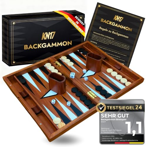 Backgammon Brettspiel -Das Gesellschaftsspiel für spannende Momente - Edles Reisespiel aus Holz, perfekt für unterwegs.