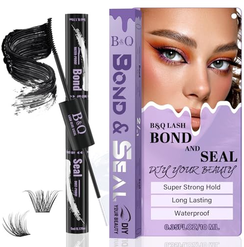 Wimpern Kleber B&Q Lash Bond and Seal 10ML - Wimpernverlängerung Kleber Cocaïne - 7 Tage Halt - Extension Glue und Siegeln (Bond & Seal, 5+5ML)