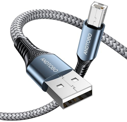 Druckerkabel USB 2.0 [2M], USB B auf USB A, Kabel USB Typ A Stecker auf Typ B Stecker für Drucker HP, Canon, Dell, Panasonic, Epson, Lexmark, Xerox, Samsung Brother, Scanner, Fax usw