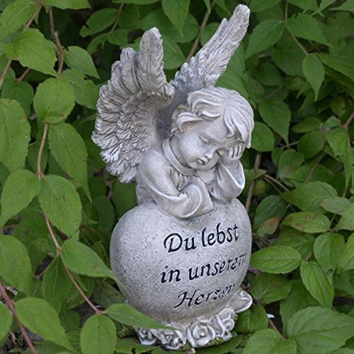 Trauer-Shop Grabengel Du lebst in unserem Herzen. Höhe 18,5cm