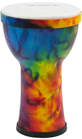 World Rhythm - Djembe Afrikanische Handtrommel -Synthetik 7 Zoll - Regenbögen - MDJ008-RD