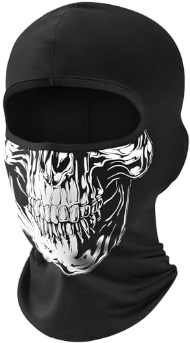 fuinloth Sturmhaube Motorrad Skimaske, Balaclava UV-Schutz Fahrrad Sturmmaske für Herren/Damen Schädel