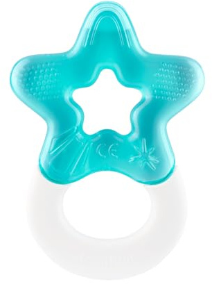 dentistar Kühlbeißring 1er-Set – Beißring Baby ab 3 Monate – Kühlende Zahnungshilfe und Beißspielzeug für Babys und Kleinkinder - BPA frei - Türkis