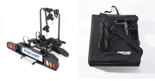 FISCHER Kupplungsfahrradträger ProlineEvo 2 I Fahrradträger Kupplung I Fahrradträger Auto I Träger Auto & Fahrrad-Aufbewahrungstasche für Fahrradträger, schwarz, 65 x 69 25 cm