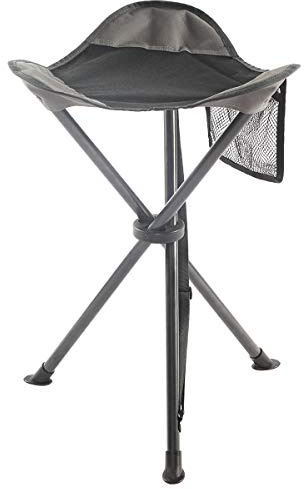 EVER ADVANCED Klapphocker Faltbar Dreibeinhocker Ultraleicht, Campinghocker 53.3cm Hoch 102KG Belastbar mit Seitentasche, Tragbarer Angelhocker Klappbar für Camping Jagd Wandern Angeln