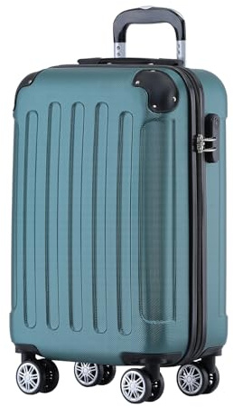 BEIBYE Zwillingsrollen Hardcase Reisekoffer Koffer Trolleys Hartschale in XL-L-M in 14 Farben (Dunkelgrün, Handgepäck (55cm))