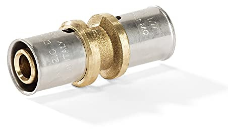 H2O-Flex® 20er Pressfitting - Kupplung 20 x 2,0mm für Verbundrohr 2,0mm DVGW Aluverbund - Rohr Mehrschichtverbundrohr