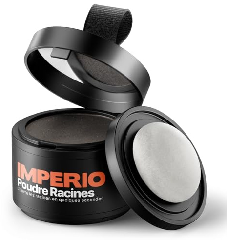 IMPERIO Pulver Ansatzpuder - Haar Concealer zur Haarverdichtung für Frauen und Männer, wasserfestes Haar Make-up zum Ansatz kaschieren - 4g (Dunkelbraun)