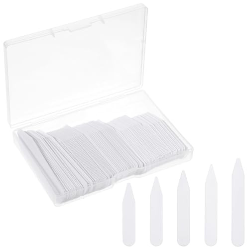 Oruola 100 Stück Hemdkragen Einsatz Herren,Kragenstäbchen Herren,Kragenstäbchen,Weißes Collar Stays for Men,Hemd Kragenstäbchens für Vater, Ehemann,Geschäft Hemd,Shirt Collar Inserts