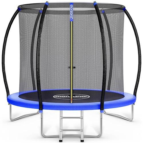Monzana® Trampolin Ø 244 cm TÜV Rheinland GS Zertifiziert Komplettset inkl. Sicherheitsnetz Innen Leiter Randabdeckung Kindertrampolin Gartentrampolin