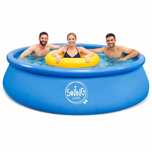 HAF - Swing Quick-Up Pool in blau (Ø 457 x 122 cm) | ca. 14.100 Liter | Selbsttragender Swimmingpool (rund) | Garten Planschbecken aufblasbar für Kinder und Erwachsene - kein Werkzeug nötig