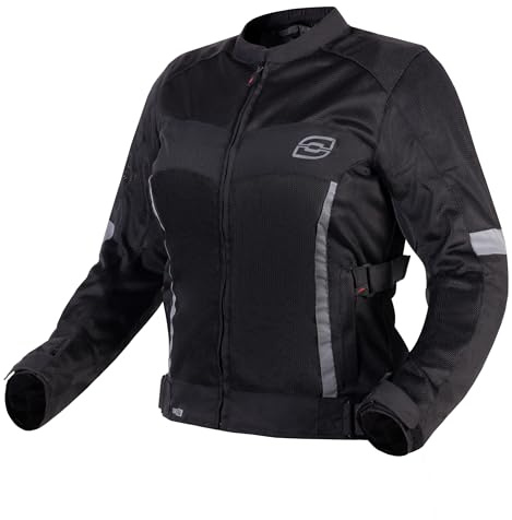 OZONE MOTO Dart Lady Motorradjacke Damen | Textil | Ellbogen und Schulterprotektoren | Mesh Belüftungseinsätze | Reflektierende Elemente | Größen bis 10XL