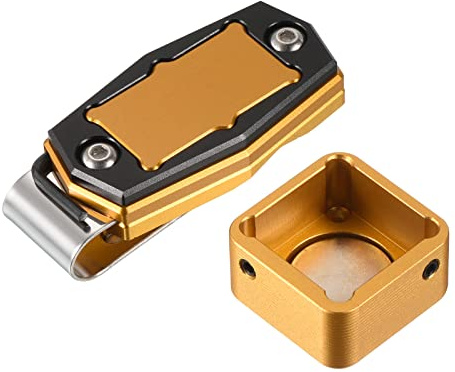 PATIKIL Billard Magnetische Kreide Halter Legierung Pool Queue Kreide Spitze Gehäuse mit Gürtelclip für Snooker Sport Zubehör Gold