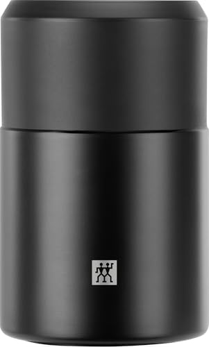 ZWILLING Thermo Becher, Speisebehälter to-go, Doppelwandisolierung, Inklusive Löffel, Edelstahl, 0,7 Liter, Schwarz