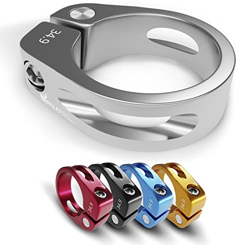IMPALAPRO Fahrrad Sattelklemme - Sattelklemme 34,9mm Aluminium Legierung Sattelkloben - Fahrradsattel Halterung - Fahrradsattel Befestigung - Saddle clamp (Silber, 34,9mm)