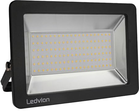 Ledvion LED Strahler, 100 Watt LED Fluter, 4000K Scheinwerfer, 12000 Lumen Arbeitsbeleuchtung, Außenstrahler IP65 Wasserdicht, Flutlicht mit Schnellanschluss