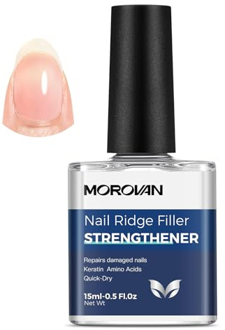 Morovan Nagelverstärker mit Keratin: Hilft bei der Stärkung von dünnen & brüchigen Nägeln Ridge Filling Strengthener Nail Hardener Für den täglichen Gebrauch 15ml