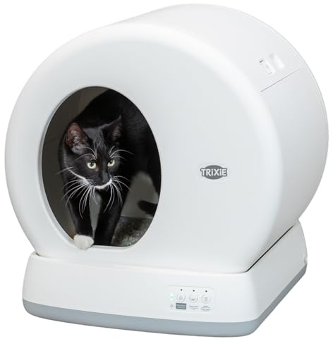 TRIXIE Selbstreinigende Katzentoilette weiß – 53 x 55,5 x 52 cm | Automatisches Katzenklo aus Kunststoff – ideal für Mehrkatzenhaushalte, hygienisch und komfortabel im Alltag