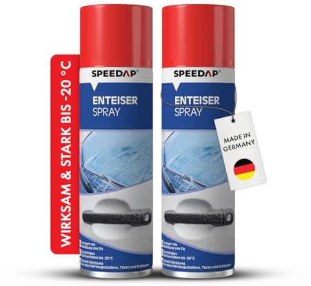 SPEEDAP Scheibenenteiser Spray 500ml - 2er Pack | Das ideale Auto Zubehör für den Winter | Schützt erheblich vor Wiedervereisung | zuverlässiges Sprühverhalten | Wirksamkeit bis -20°C