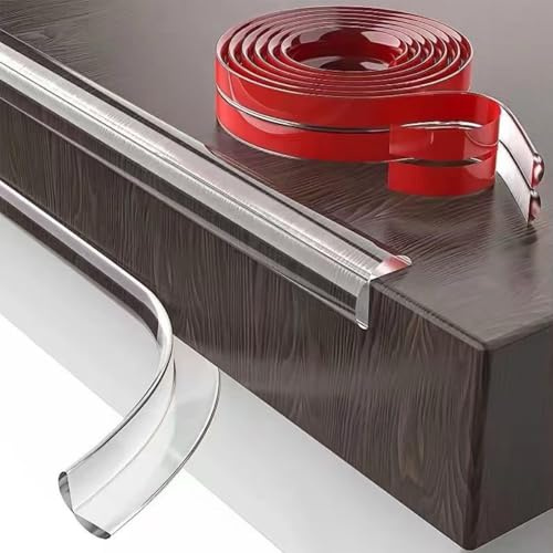 Fhlbestyu 2/4/6 Meter Kantenschutz Baby with 4 Ecken Kantenschutz, Eckenschutz Baby Selbstklebend, Glastisch Edge Corner Protection für Baby Weich Tischkantenschutz Klebebänder