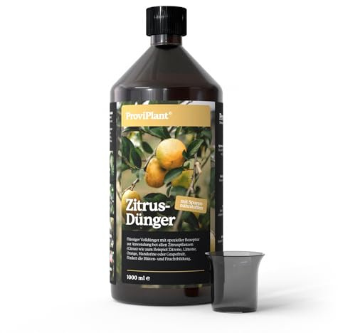 ProviPlant Zitrus Flüssigdünger – Für Zitronen-, Orangen-, Limetten- & Kumquatbäume – 1 Liter Konzentrat für bis zu 200 Liter Gießwasser – Indoor & Outdoor – Made in Germany