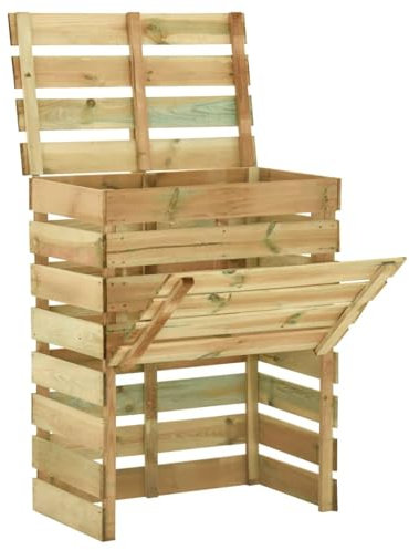 Gecheer Kiefernholz Imprägniert Komposter Lattenrost Kompostbehälter Holzkomposter Kompostsilo Steckkomposter Gartenkomposter 80x50x100cm