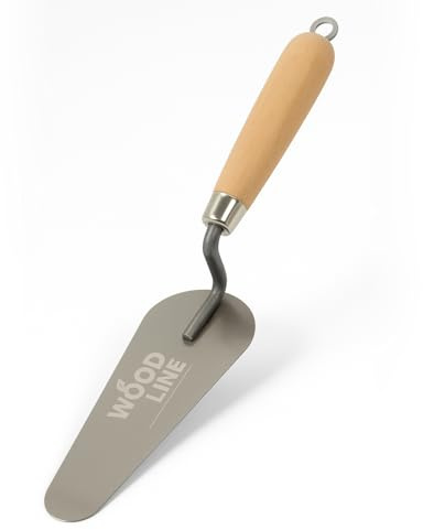 DEWEPRO Katzenzungenkelle 160x55x20 mm – Rostfreies Edelstahlblatt 1,0 mm – Profi Zungenkelle Für Putz- & Stuckarbeiten – Ergonomischer Buchenholzgriff Für Präzises Arbeiten