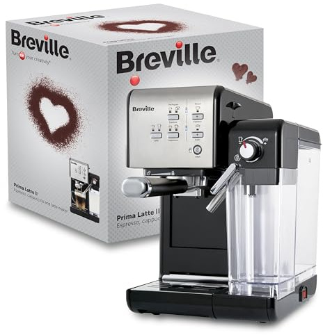 Breville Prima Latte II Espresso | Latte- und Cappuccino-Maschine | 15-bar-Profipumpe und Milchaufschäumer | Silber [VCF108X]