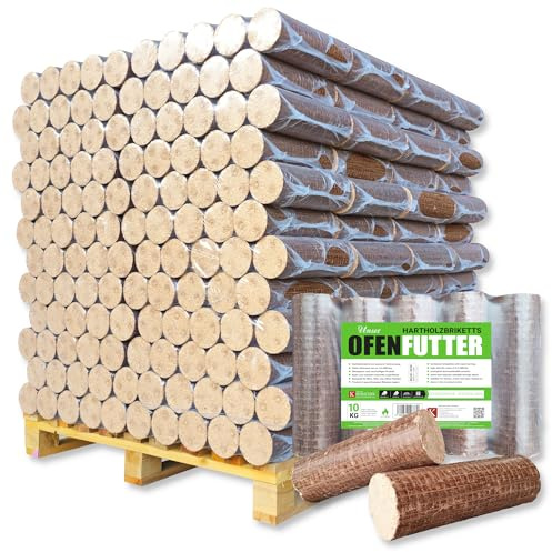 600kg Palette 60x10kg Nestro Hartholzbriketts Buche oder/oder Eiche Brenn Kamin Ofen Heiz Holz Gluthalter Brennholz Premium Öko Holzbriketts | Energie Kienbacher