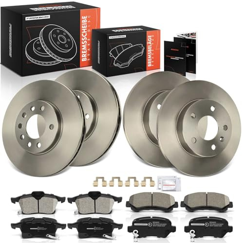 Frankberg Bremsensatz inkl. 4x Bremsscheiben + 8x Bremsbeläge Vorne Hinten Kompatibel mit Zafira/Zafira Family B A05 Astra H A04 Replace# 93192578, 93179708