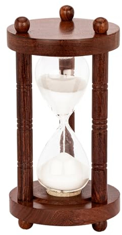 NKlaus Nautische Sanduhr 3 Säulen Holz 5min. 15,5x8,5cm Stundenglas Maritime Dekoration 14987