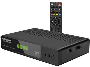 Ferguson Ariva 160 Combo FTA (Free to Air) – DVB-S2 & DVB-T2 Receiver mit Full HD, H.265 HEVC, PVR, DLNA, WebApps, USB, LAN und programmierbarer RCU 161 Fernbedienung