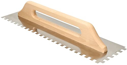 KOTARBAU® Zahnglättekelle aus Edelstahl 480 mm Zahnung 10x10 mm mit Holzgriff
