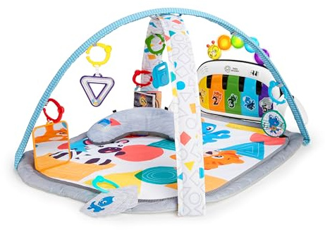 Baby Einstein, 4 in 1 Kickin' Tunes Spieldecke mit 70+ Geräuschen, 25+ Minuten Musik, Erlebnisdecke mit Klavier und Lichtern, Spielmatte mit Spielbogen abnehmbarem Babyspielzeug, ab der Geburt