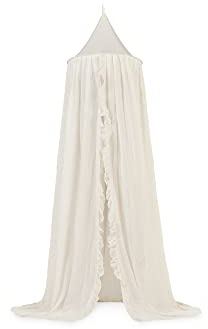 Jollein Betthimmel Vintage 245 cm - Ivory | OEKO-TEX-Zertifziert, Betthimmel Babybett, Elfenbeinfarben, Kinderzimmer Deko