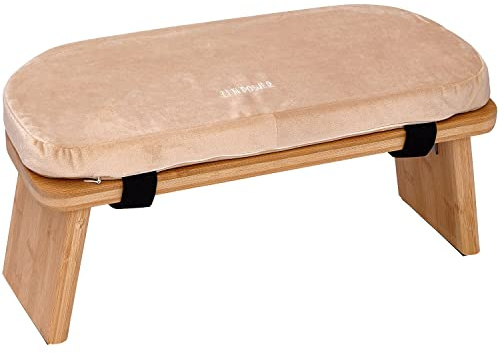 Zen Power Yoga Bench, klappbare Yoga Bank aus Holz, ergonomische Meditationsbank, Gebetshocker für spirituelle Momente im Alltag, bequem und weich gepolstert, Yoga-Zubehör
